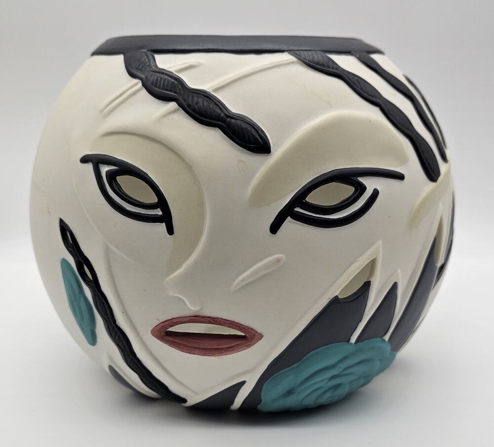 Vintage PartyLite Enchanted Empress Harlequin Face Bowl Candle Holder